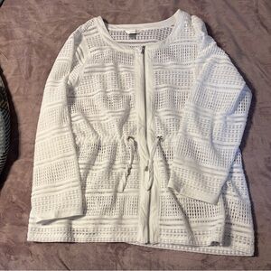 CJ Banks White Mesh Swim Coverup 2x plus size